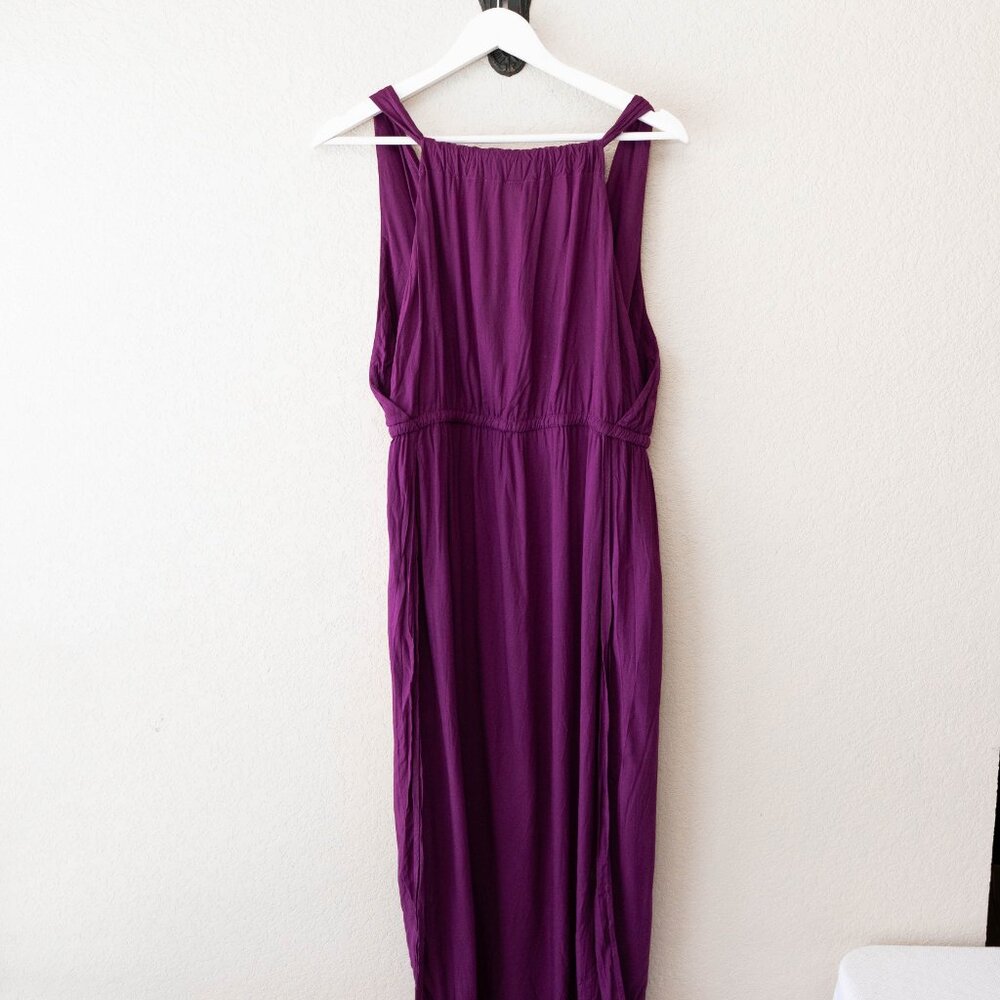 Swimsuits For All Purple Rayon Dress Womens 10/12 Sleeveless V Neck Cover Up - Picture 9 of 14